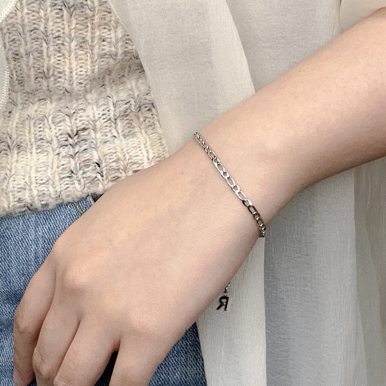 Simple chain bracelet Rakii online shop：金属アレルギー対応サージカルステンレスのオリジナルアクセサリー